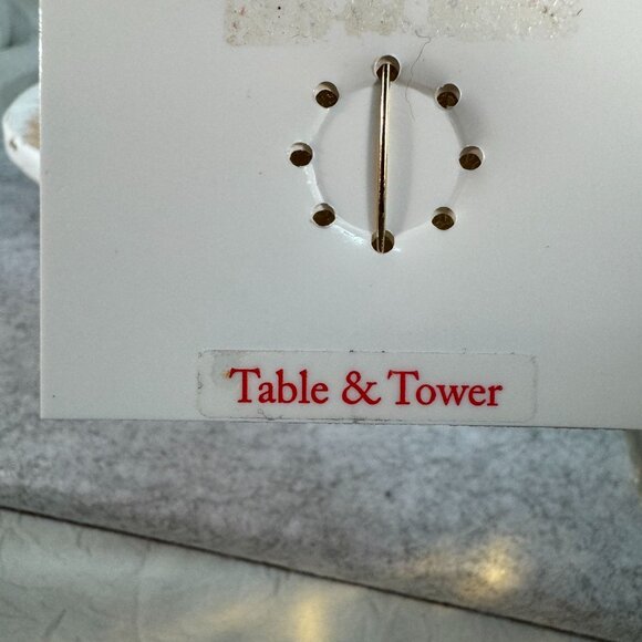 Snowman Holiday Brooch Pin Goldtone Enamel Rhinestone Table & Tower - Picture 3 of 5